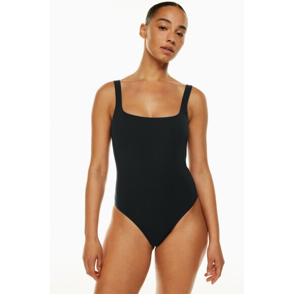 Aritzia Babaton Contour Square-Neck Thong Bodysuit In Black Size XS - Picture 1 of 7